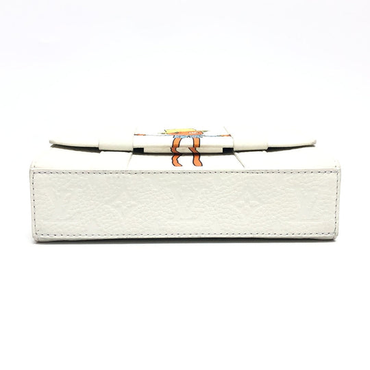 LOUIS VUITTON Handbag M57407 Taurillon Clemence Leather white Virgil abloh Flap Soft Trunk Messenger mens Used Authentic