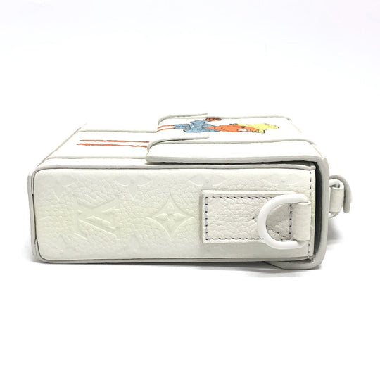 LOUIS VUITTON Handbag M57407 Taurillon Clemence Leather white Virgil abloh Flap Soft Trunk Messenger mens Used Authentic