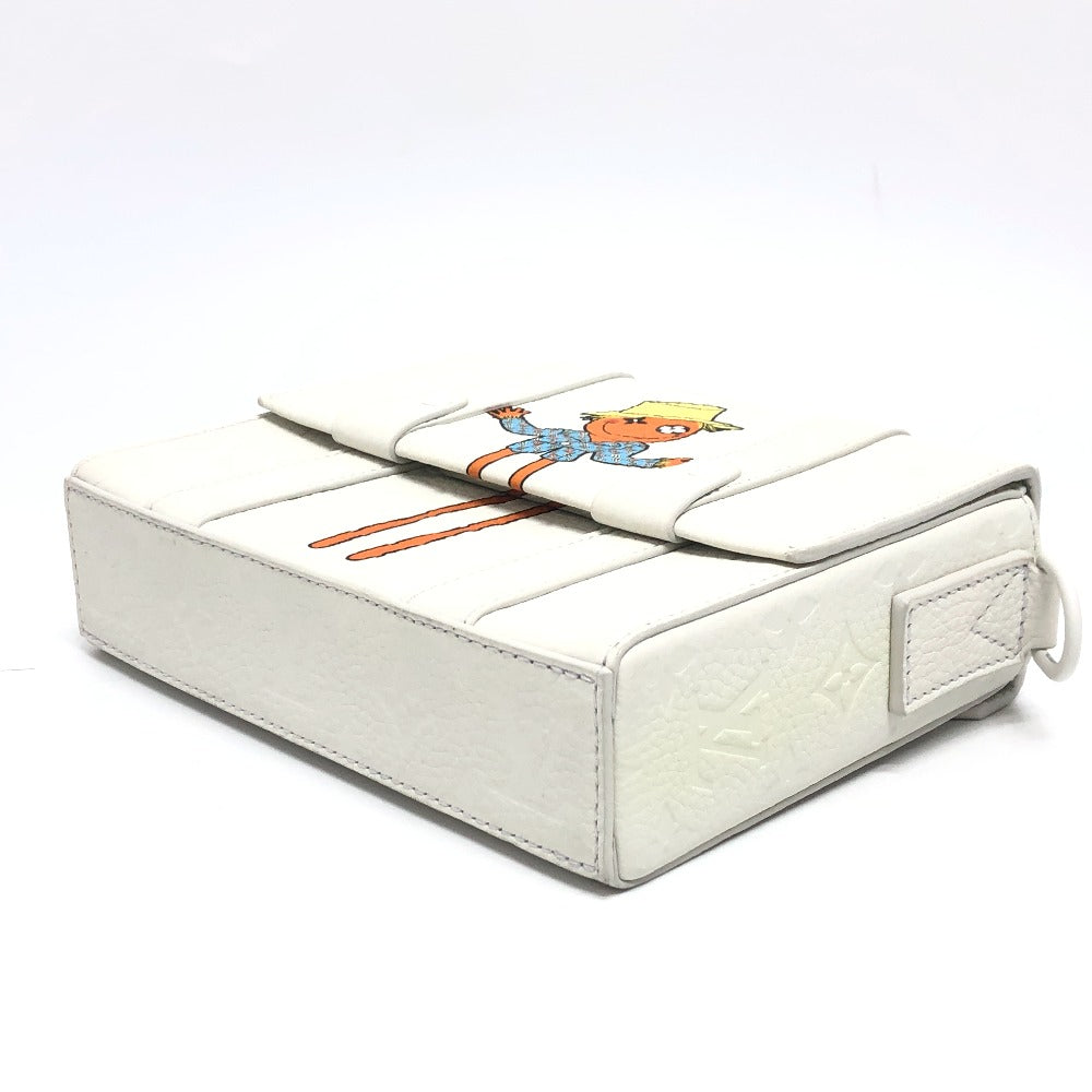 LOUIS VUITTON Handbag M57407 Taurillon Clemence Leather white Virgil abloh Flap Soft Trunk Messenger mens Used Authentic
