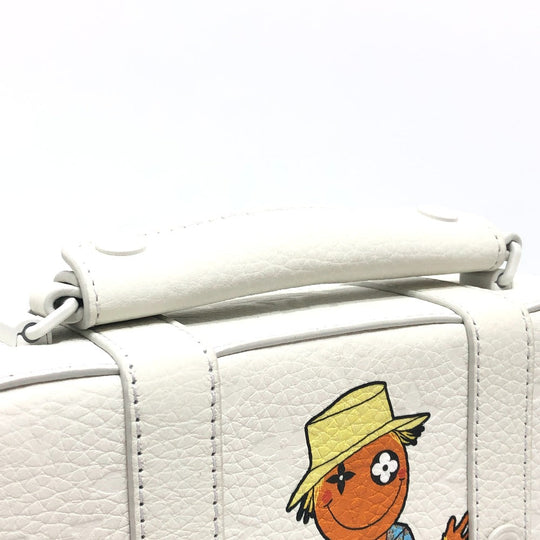 LOUIS VUITTON Handbag M57407 Taurillon Clemence Leather white Virgil abloh Flap Soft Trunk Messenger mens Used Authentic