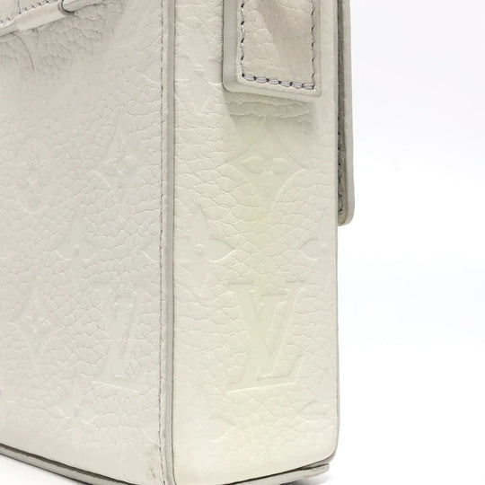 LOUIS VUITTON Handbag M57407 Taurillon Clemence Leather white Virgil abloh Flap Soft Trunk Messenger mens Used Authentic