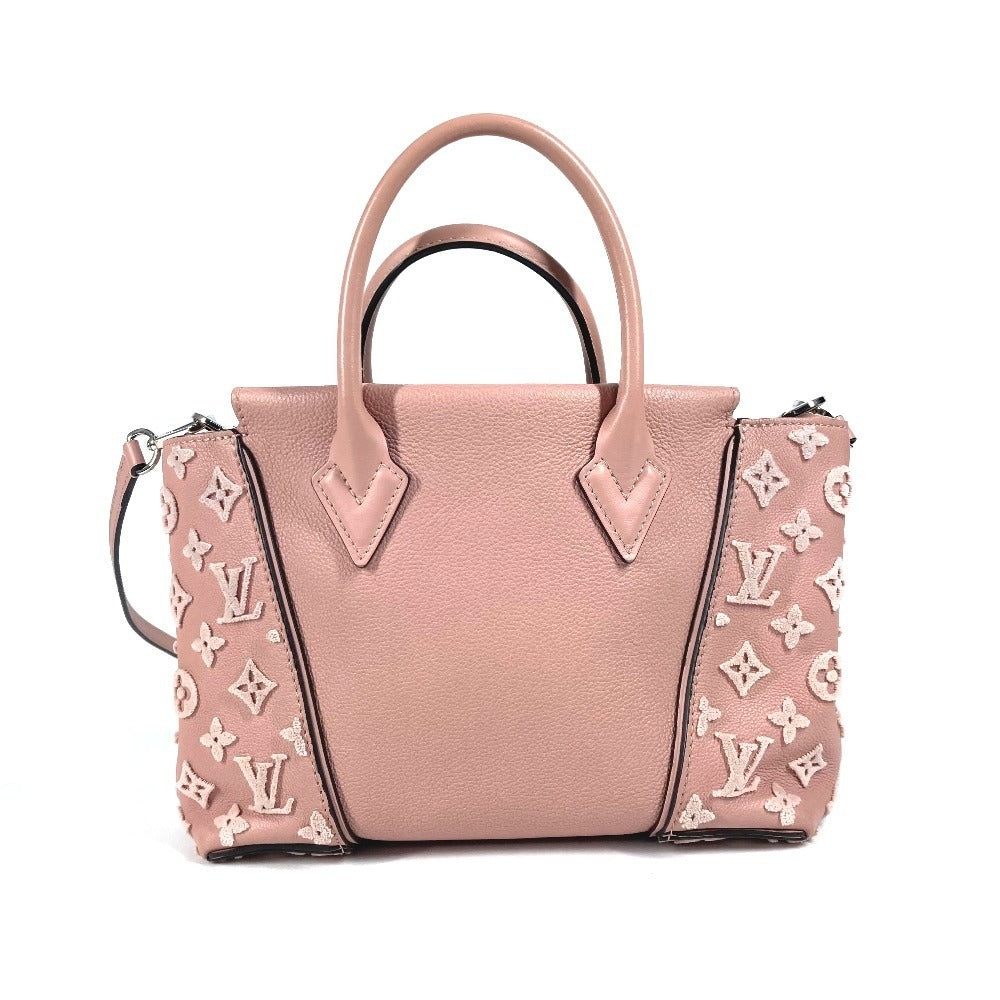 LOUIS VUITTON Tote Bag M94639 , Veau Cashmere Leather pink monogram velour Tote W BB Women Used Authentic