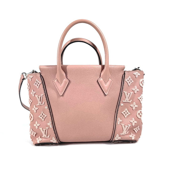 LOUIS VUITTON Tote Bag M94639 , Veau Cashmere Leather pink monogram velour Tote W BB Women Used Authentic