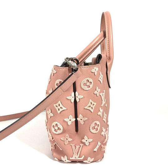LOUIS VUITTON Tote Bag M94639 , Veau Cashmere Leather pink monogram velour Tote W BB Women Used Authentic