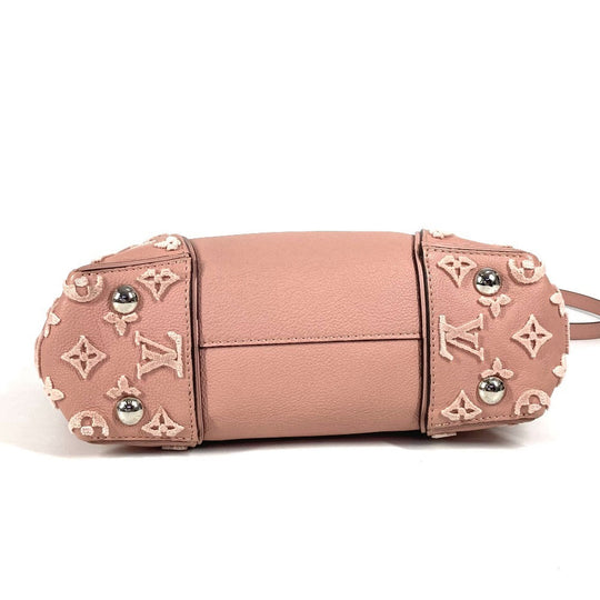 LOUIS VUITTON Tote Bag M94639 , Veau Cashmere Leather pink monogram velour Tote W BB Women Used Authentic