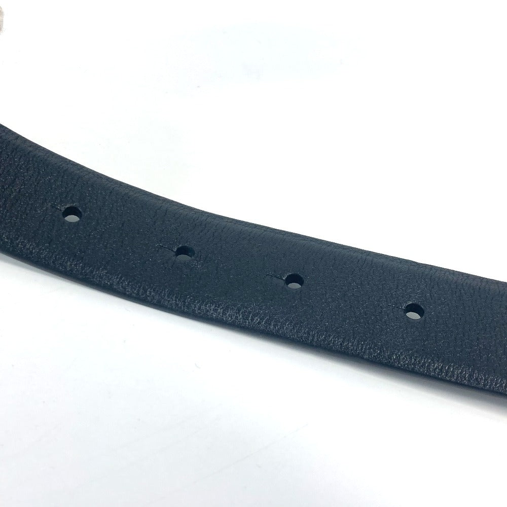 CHANEL belt leather black B24A CC COCO Mark Round Women 70 Used Authentic