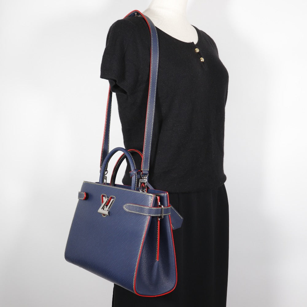 LOUIS VUITTON Handbag M54980 Epi Leather blue 2WAYShoulder Twist tote Women Used Authentic