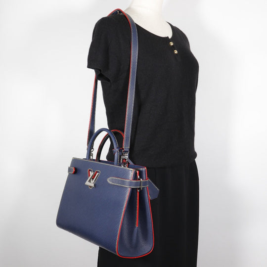 LOUIS VUITTON Handbag M54980 Epi Leather blue 2WAYShoulder Twist tote Women Used Authentic