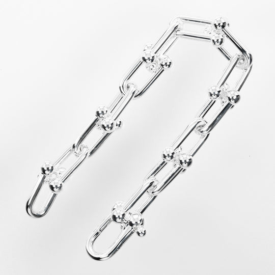 TIFFANY&Co. bracelet Silver925 Silver Circumference of Wristaround6.3" hardware large link Women Used Authentic
