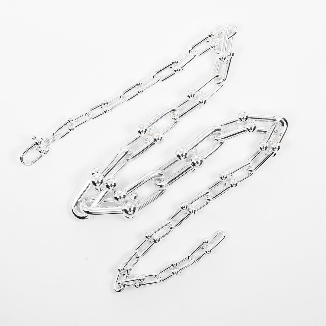 TIFFANY&Co. Necklace Silver925 Silver Hardware Graduated Link Women Used Authentic