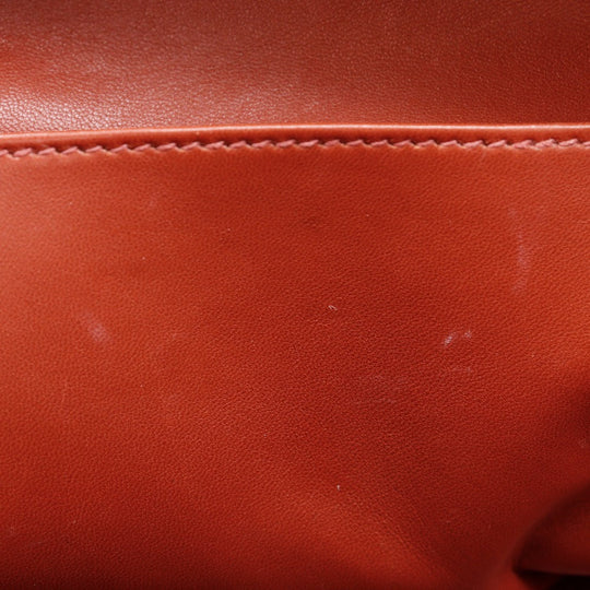 HERMES Handbag leather Red tea 2WAYShoulder Toolbox 26 Women Used Authentic
