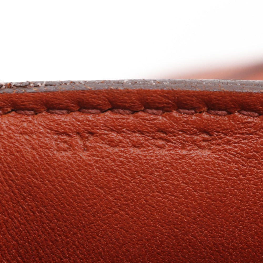 HERMES Handbag leather Red tea 2WAYShoulder Toolbox 26 Women Used Authentic
