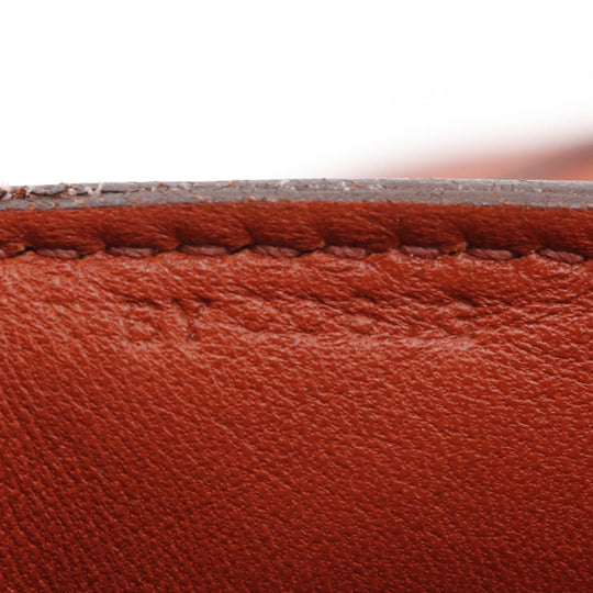 HERMES Handbag leather Red tea 2WAYShoulder Toolbox 26 Women Used Authentic