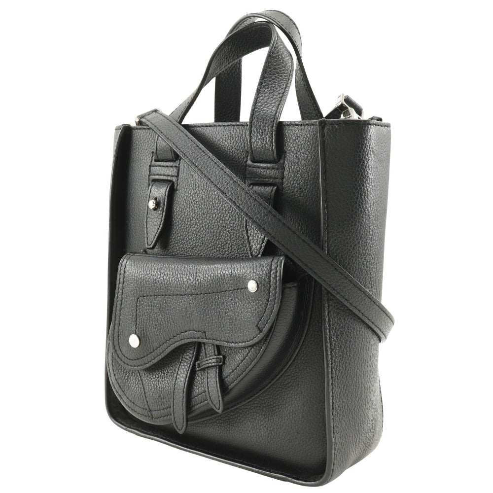 Christian Dior Handbag Calfskin black 2WAYShoulder Bag Saddle Mini Tote Women Used Authentic