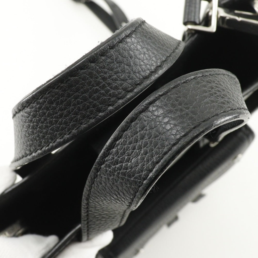 Christian Dior Handbag Calfskin black 2WAYShoulder Bag Saddle Mini Tote Women Used Authentic