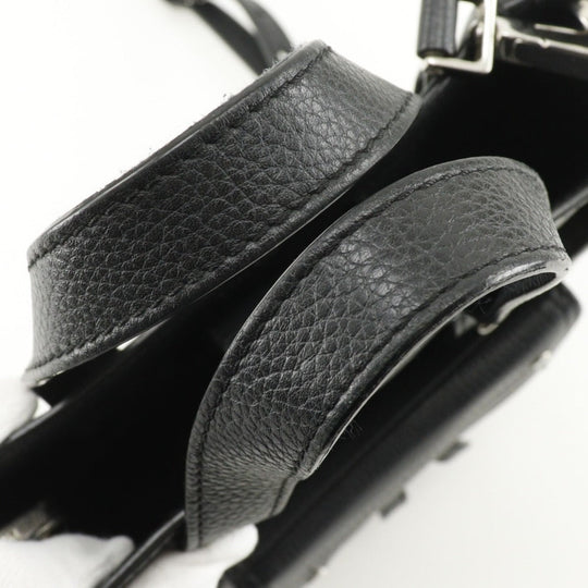 Christian Dior Handbag Calfskin black 2WAYShoulder Bag Saddle Mini Tote Women Used Authentic
