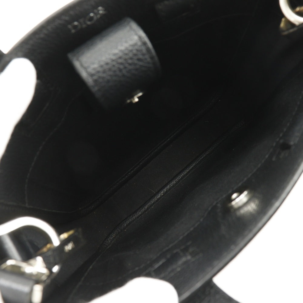Christian Dior Handbag Calfskin black 2WAYShoulder Bag Saddle Mini Tote Women Used Authentic