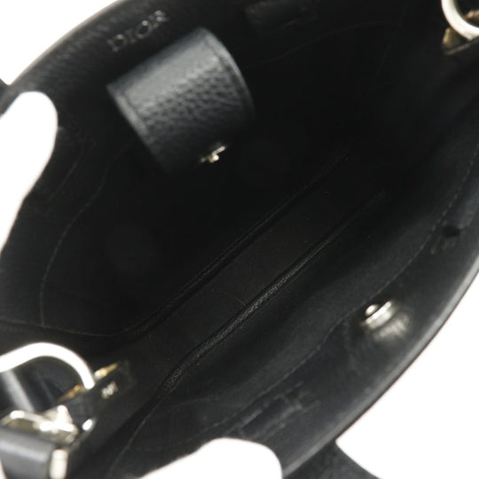 Christian Dior Handbag Calfskin black 2WAYShoulder Bag Saddle Mini Tote Women Used Authentic