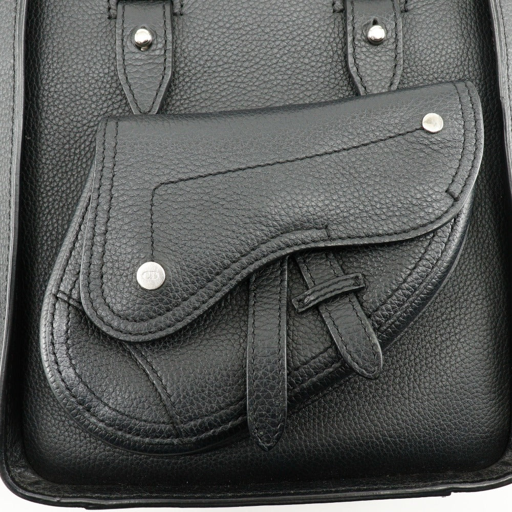 Christian Dior Handbag Calfskin black 2WAYShoulder Bag Saddle Mini Tote Women Used Authentic