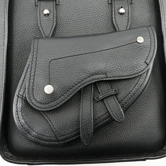 Christian Dior Handbag Calfskin black 2WAYShoulder Bag Saddle Mini Tote Women Used Authentic