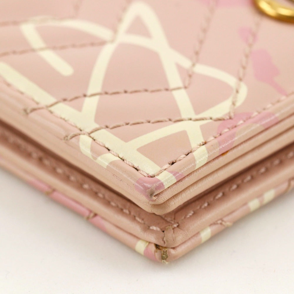 GUCCI Bifold Wallet 449421 leather pink Card Case GG ghost Compact wallet Women Used Authentic