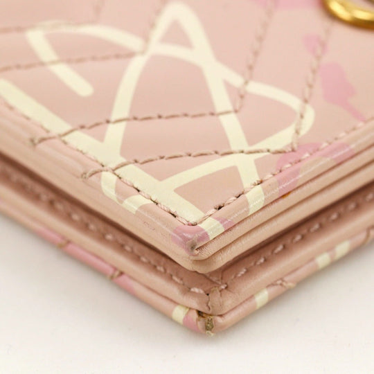 GUCCI Bifold Wallet 449421 leather pink Card Case GG ghost Compact wallet Women Used Authentic