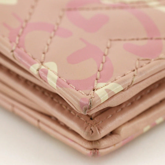 GUCCI Bifold Wallet 449421 leather pink Card Case GG ghost Compact wallet Women Used Authentic