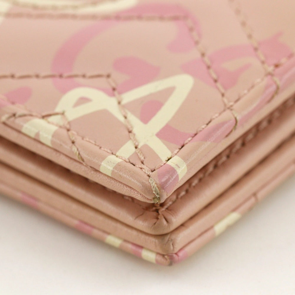GUCCI Bifold Wallet 449421 leather pink Card Case GG ghost Compact wallet Women Used Authentic