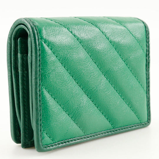 GUCCI Bifold Wallet 573811 leather green GG Marmont Compact wallet Women Used Authentic