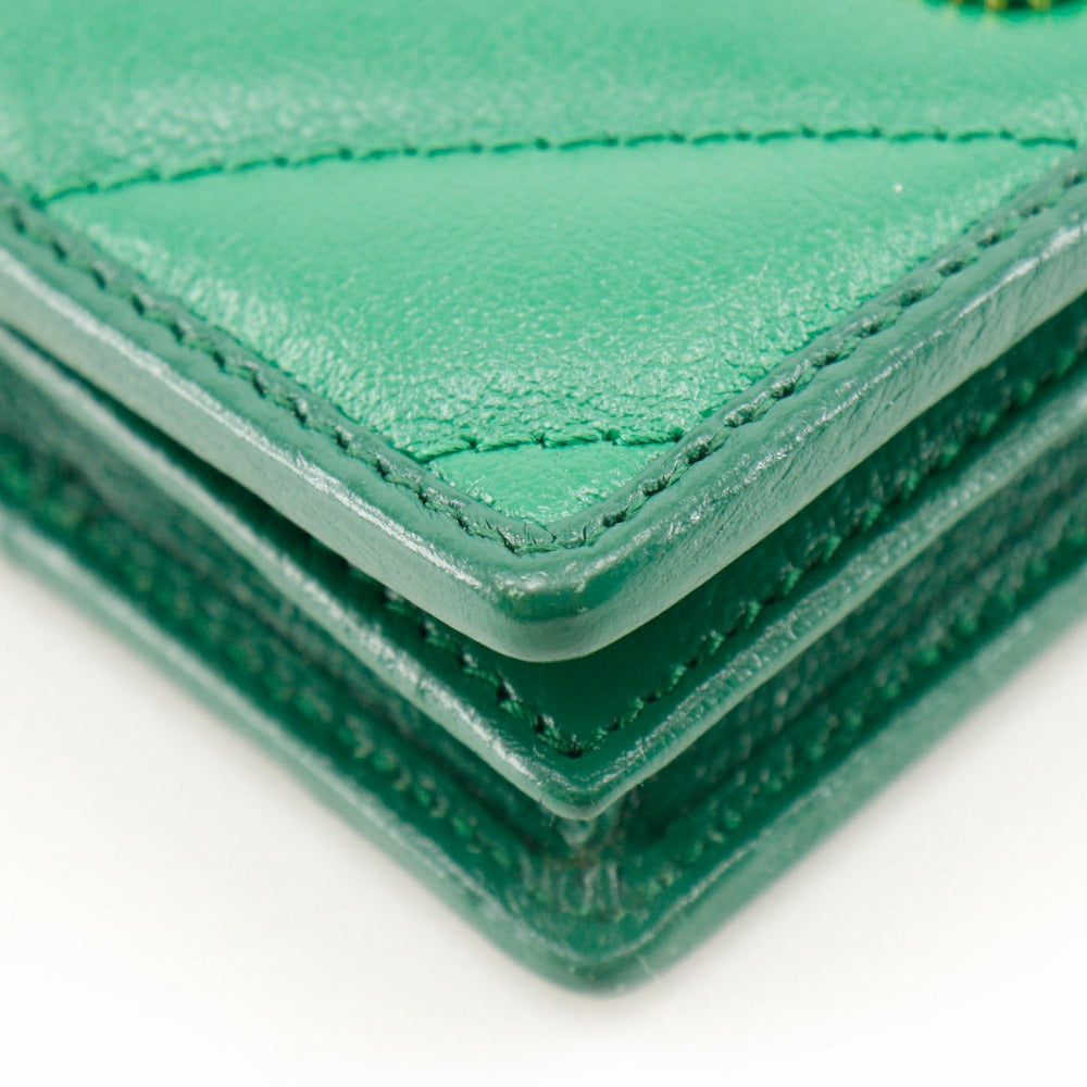 GUCCI Bifold Wallet 573811 leather green GG Marmont Compact wallet Women Used Authentic