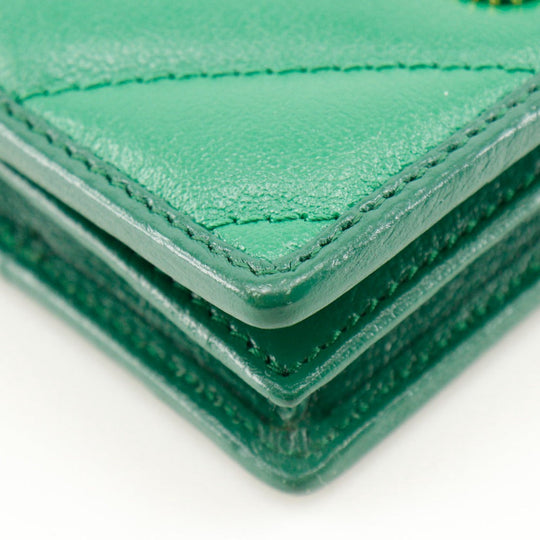 GUCCI Bifold Wallet 573811 leather green GG Marmont Compact wallet Women Used Authentic
