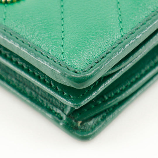 GUCCI Bifold Wallet 573811 leather green GG Marmont Compact wallet Women Used Authentic