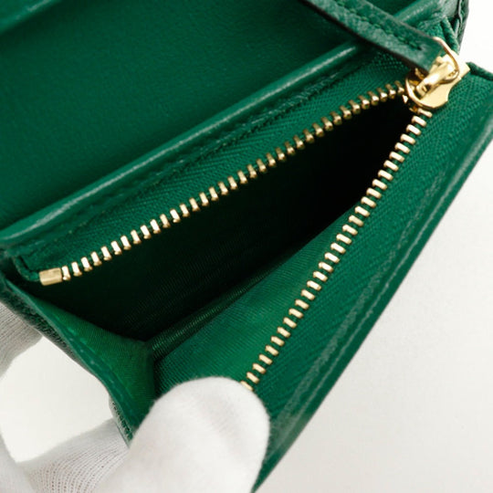 GUCCI Bifold Wallet 573811 leather green GG Marmont Compact wallet Women Used Authentic