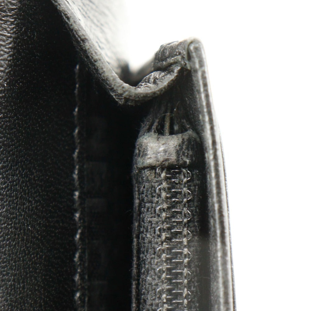 CHANEL Long Wallet Purse Calfskin black COCO Mark NO5 icon Women Used Authentic