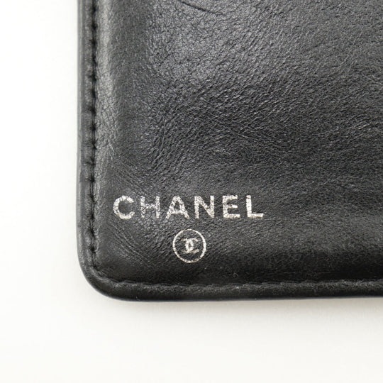 CHANEL Long Wallet Purse Calfskin black COCO Mark NO5 icon Women Used Authentic