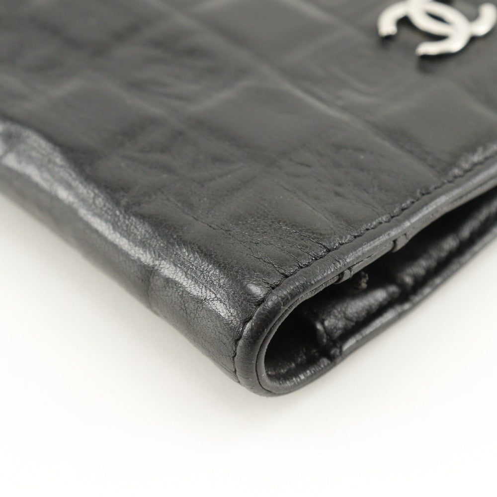 CHANEL Long Wallet Purse Calfskin black COCO Mark NO5 icon Women Used Authentic