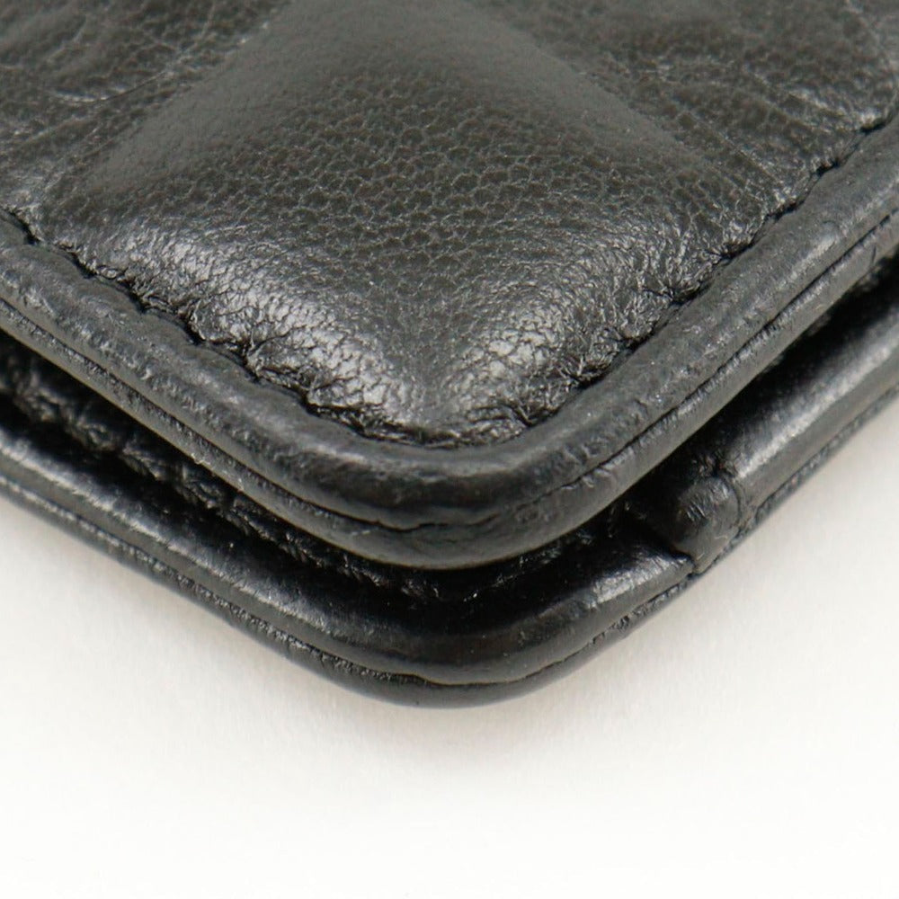 CHANEL Long Wallet Purse Calfskin black COCO Mark NO5 icon Women Used Authentic