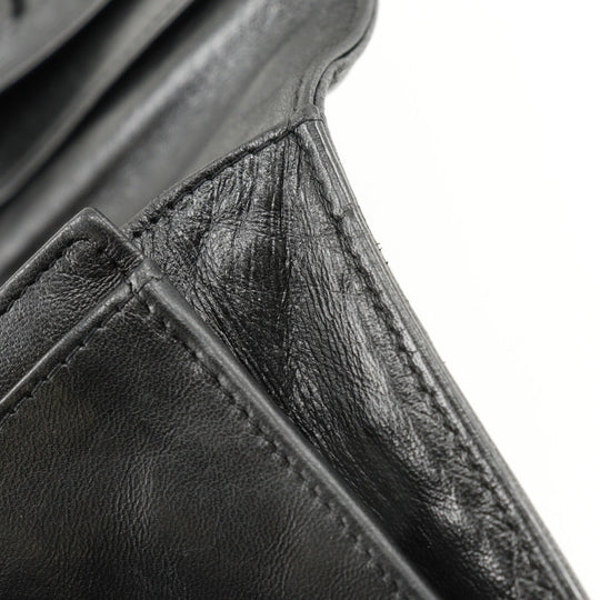 CHANEL Long Wallet Purse Calfskin black COCO Mark NO5 icon Women Used Authentic