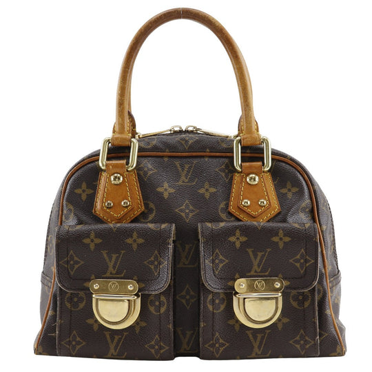 LOUIS VUITTON Handbag M40026 Monogram canvas Brown Manhattan PM Women Used Authentic