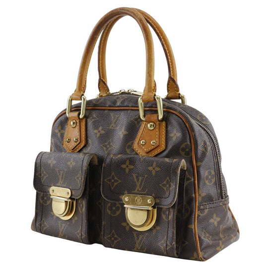 LOUIS VUITTON Handbag M40026 Monogram canvas Brown Manhattan PM Women Used Authentic