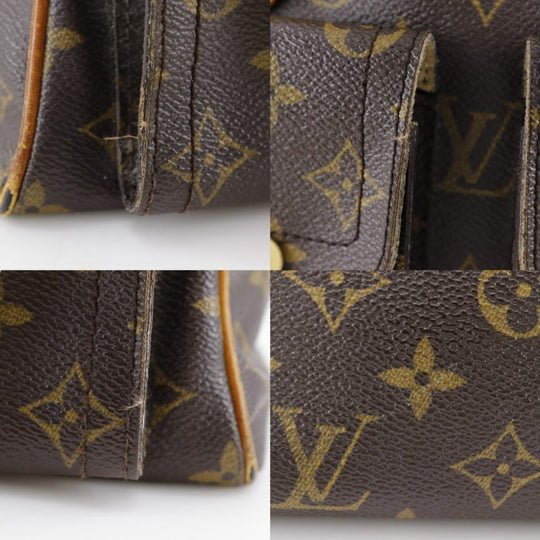 LOUIS VUITTON Handbag M40026 Monogram canvas Brown Manhattan PM Women Used Authentic