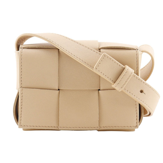 BOTTEGAVENETA Shoulder Bag 666688 VMAY1 lambskin beige INTRECCIATO candy cassette unisex(Unisex) Used Authentic