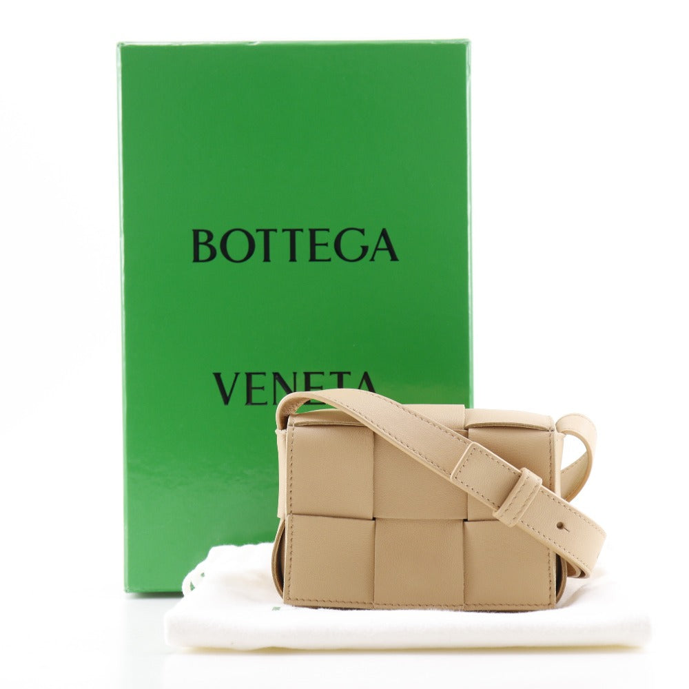 BOTTEGAVENETA Shoulder Bag 666688 VMAY1 lambskin beige INTRECCIATO candy cassette unisex(Unisex) Used Authentic
