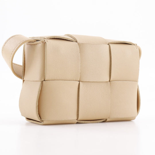 BOTTEGAVENETA Shoulder Bag 666688 VMAY1 lambskin beige INTRECCIATO candy cassette unisex(Unisex) Used Authentic