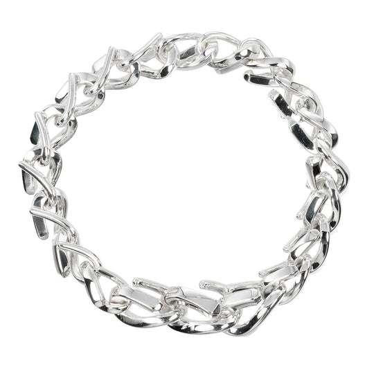 TIFFANY&Co. bracelet Silver925 Silver Length 7.1" Forge Medium Link Women Used Authentic