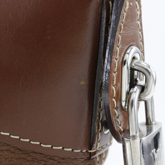 LOUIS VUITTON Handbag M91889 Goatskin Brown Suhari LockitMM Women Used Authentic