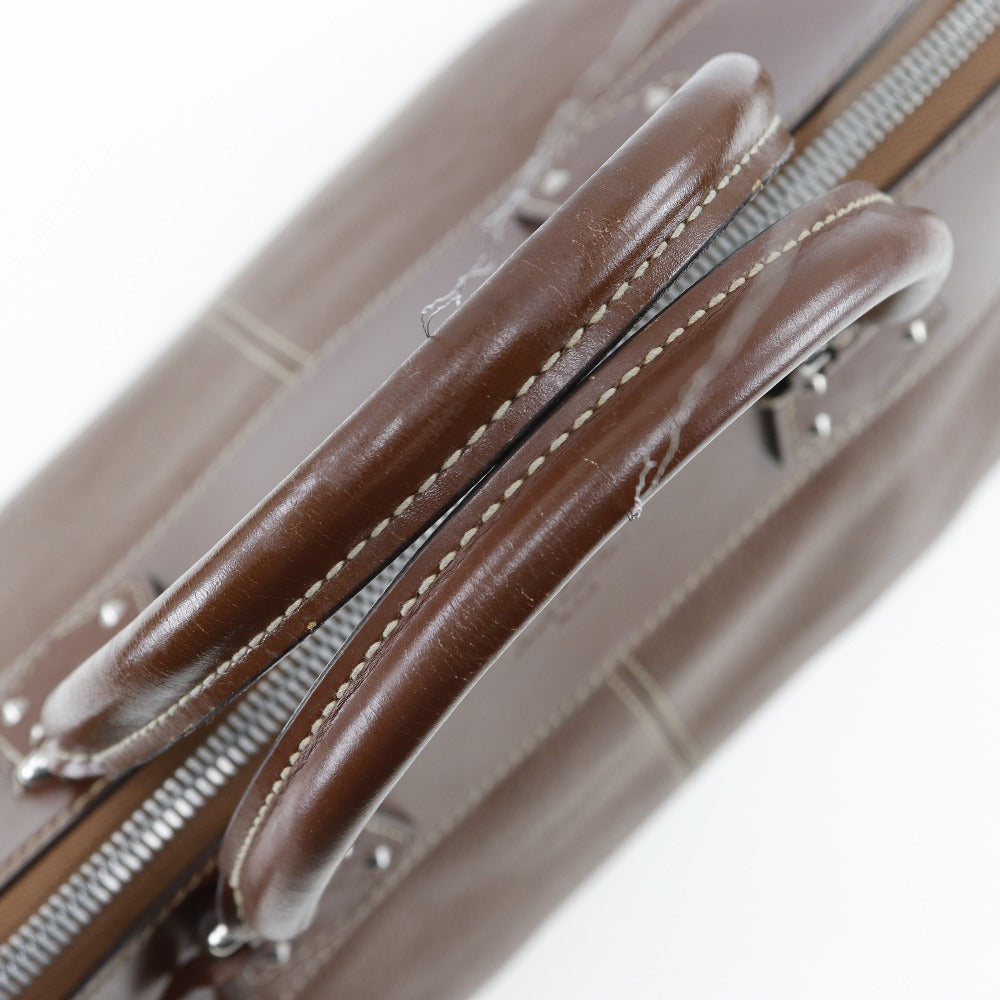 LOUIS VUITTON Handbag M91889 Goatskin Brown Suhari LockitMM Women Used Authentic