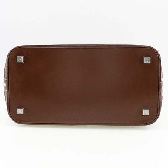 LOUIS VUITTON Handbag M91889 Goatskin Brown Suhari LockitMM Women Used Authentic