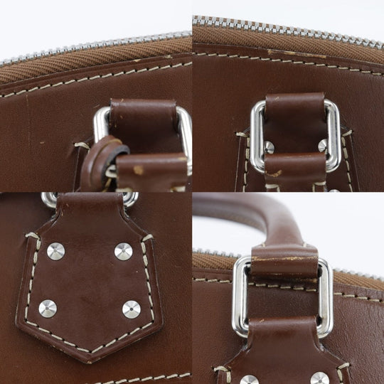 LOUIS VUITTON Handbag M91889 Goatskin Brown Suhari LockitMM Women Used Authentic