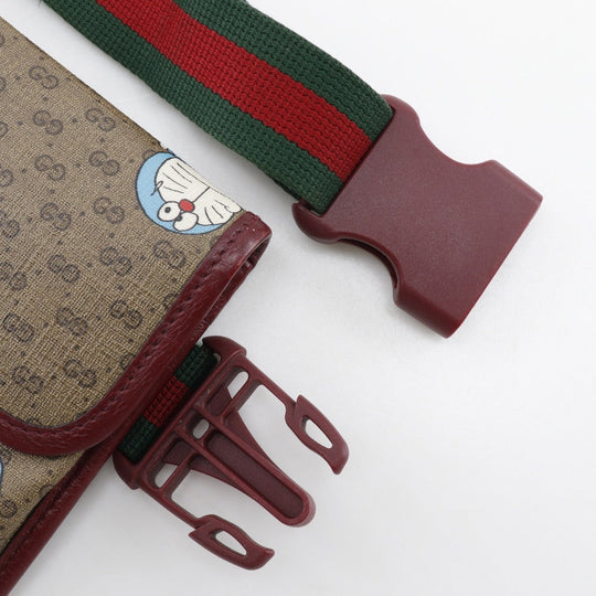 GUCCI Waist bag 647817 GG Supreme Canvas Brown Sling bag Doraemon collaboration Women Used Authentic
